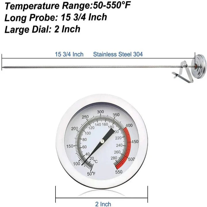 Precision Cooking Thermometer with 15-Inch Stainless Steel Probe