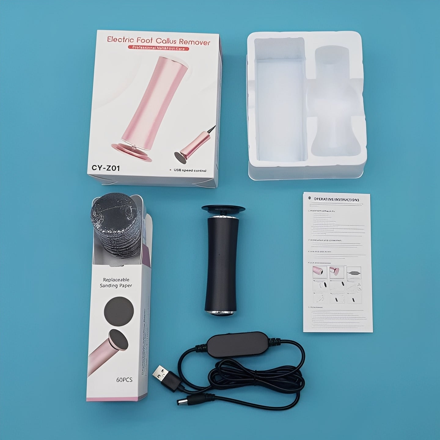 Portable Rechargeable Foot Smoother with Disc Set