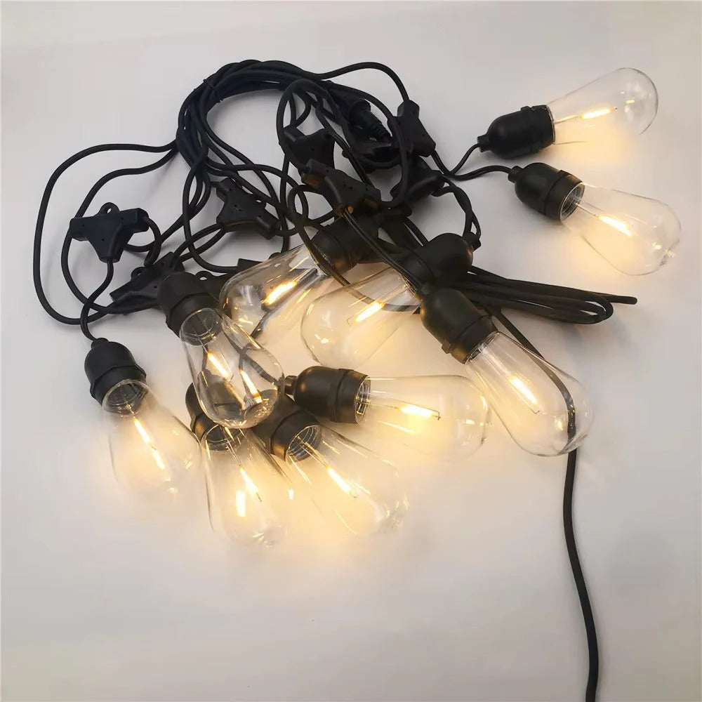 Charming Outdoor LED Fairy Lights with Vintage Bulbs
