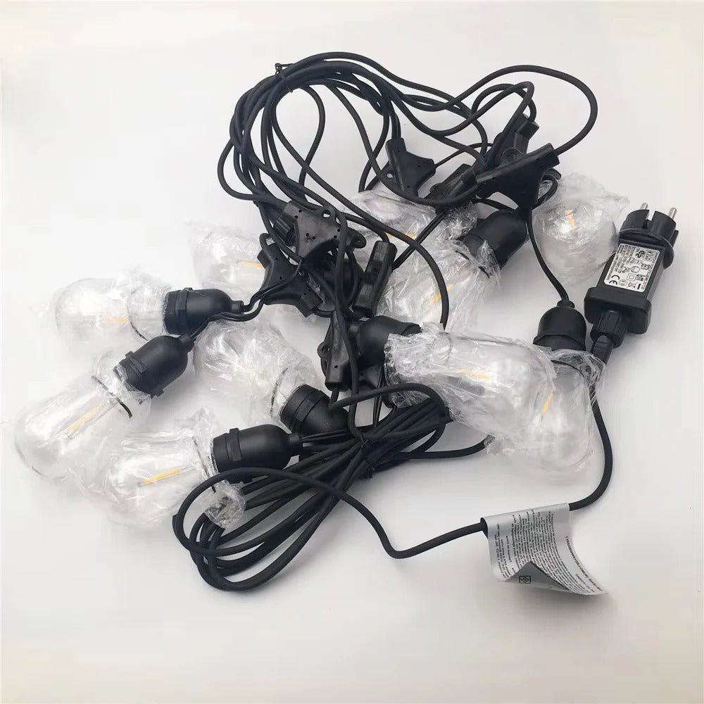 Charming Outdoor LED Fairy Lights with Vintage Bulbs