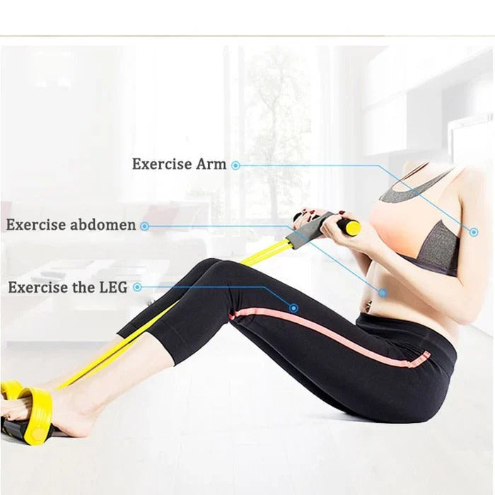 Home Workout Resistance Band System with Foot Pedal