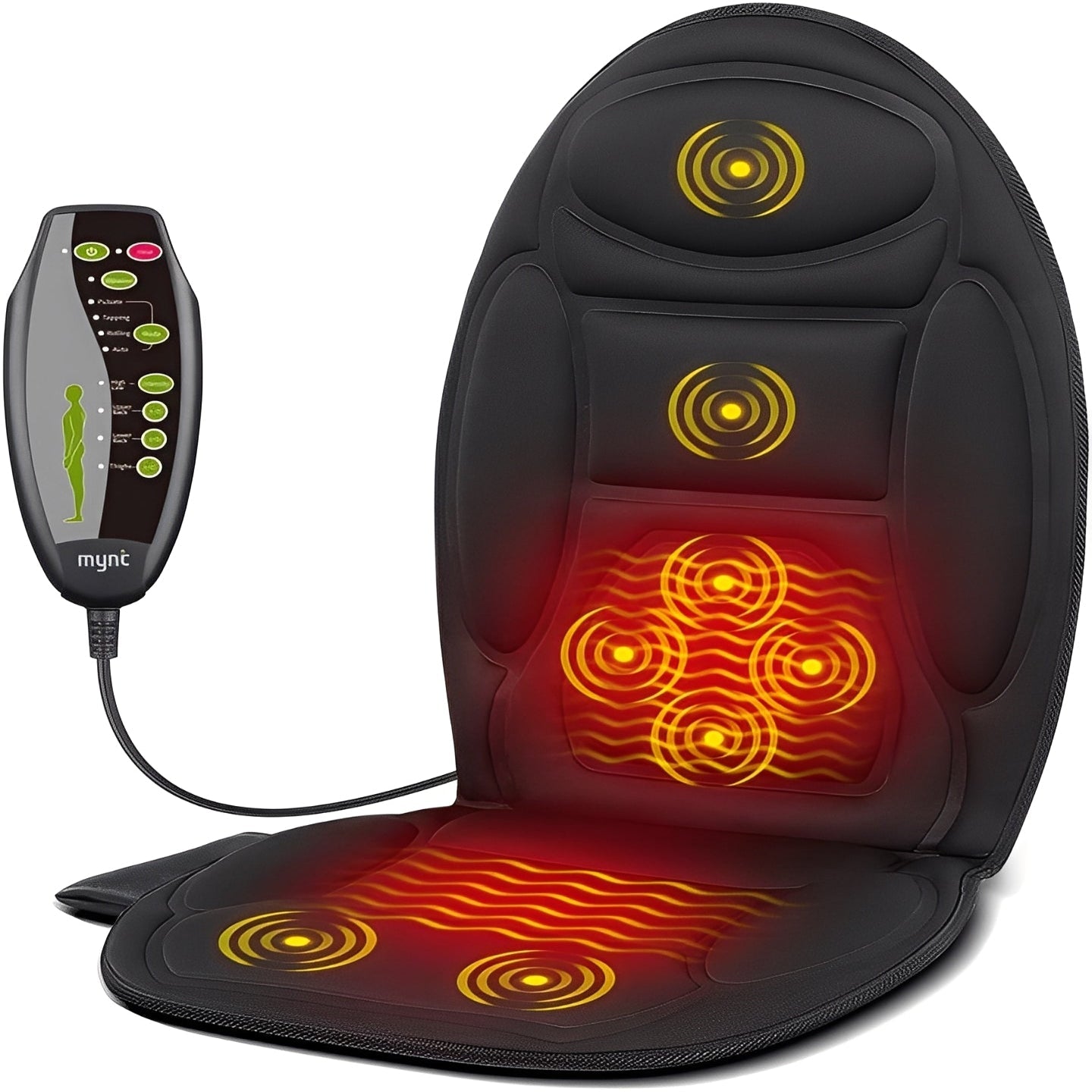 Portable Heated Massage Seat Pad with Custom Heat Settings