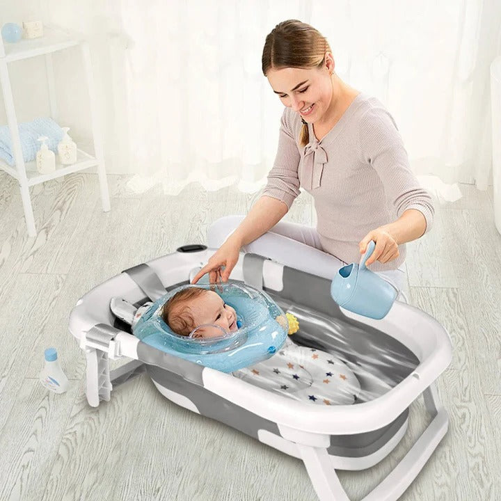 Portable Baby Bath Tub with Safety Temperature Gauge