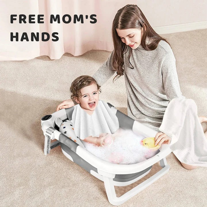 Portable Baby Bath Tub with Safety Temperature Gauge