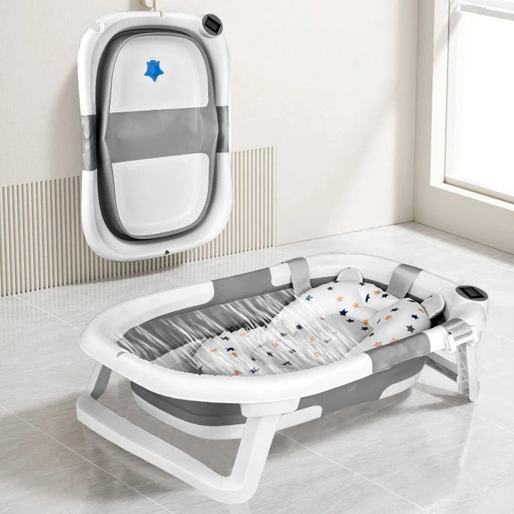 Portable Baby Bath Tub with Safety Temperature Gauge