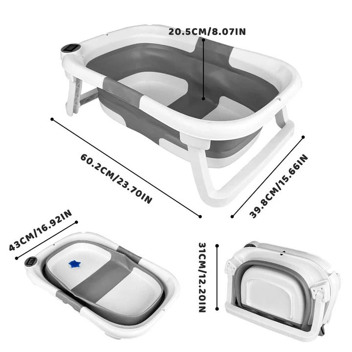Portable Baby Bath Tub with Safety Temperature Gauge