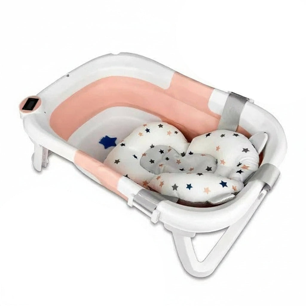 Portable Baby Bath Tub with Safety Temperature Gauge