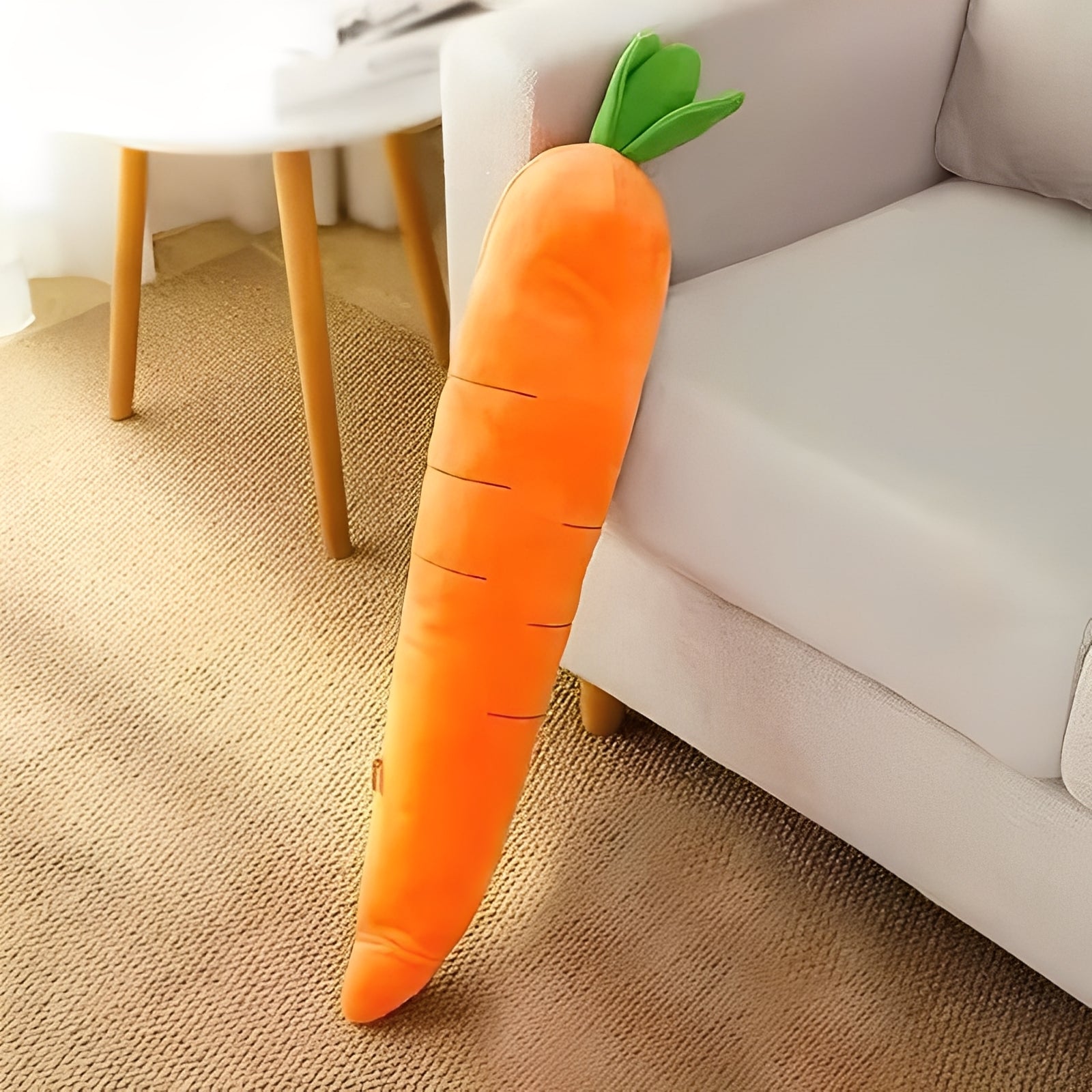 Soft Carrot-Shaped Plush Toy with Squeaker for Dogs
