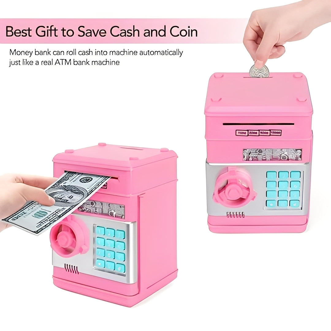 Smart Kids Coin Bank with Secure Lock and Easy Access