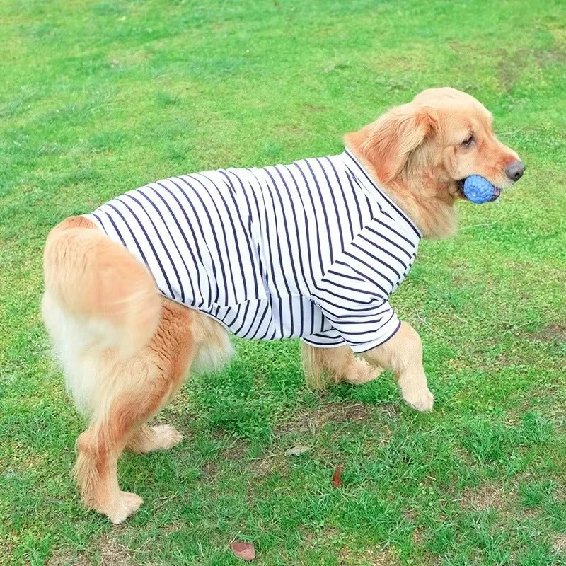 Breathable Summer Dog Tee with Stylish Stripes