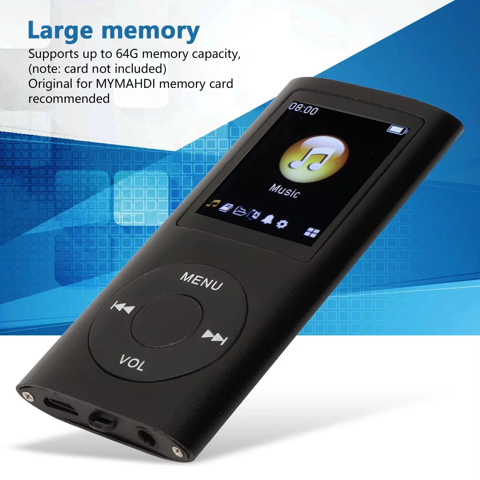 Sleek Music Companion MP3 Player with LCD Display & Video