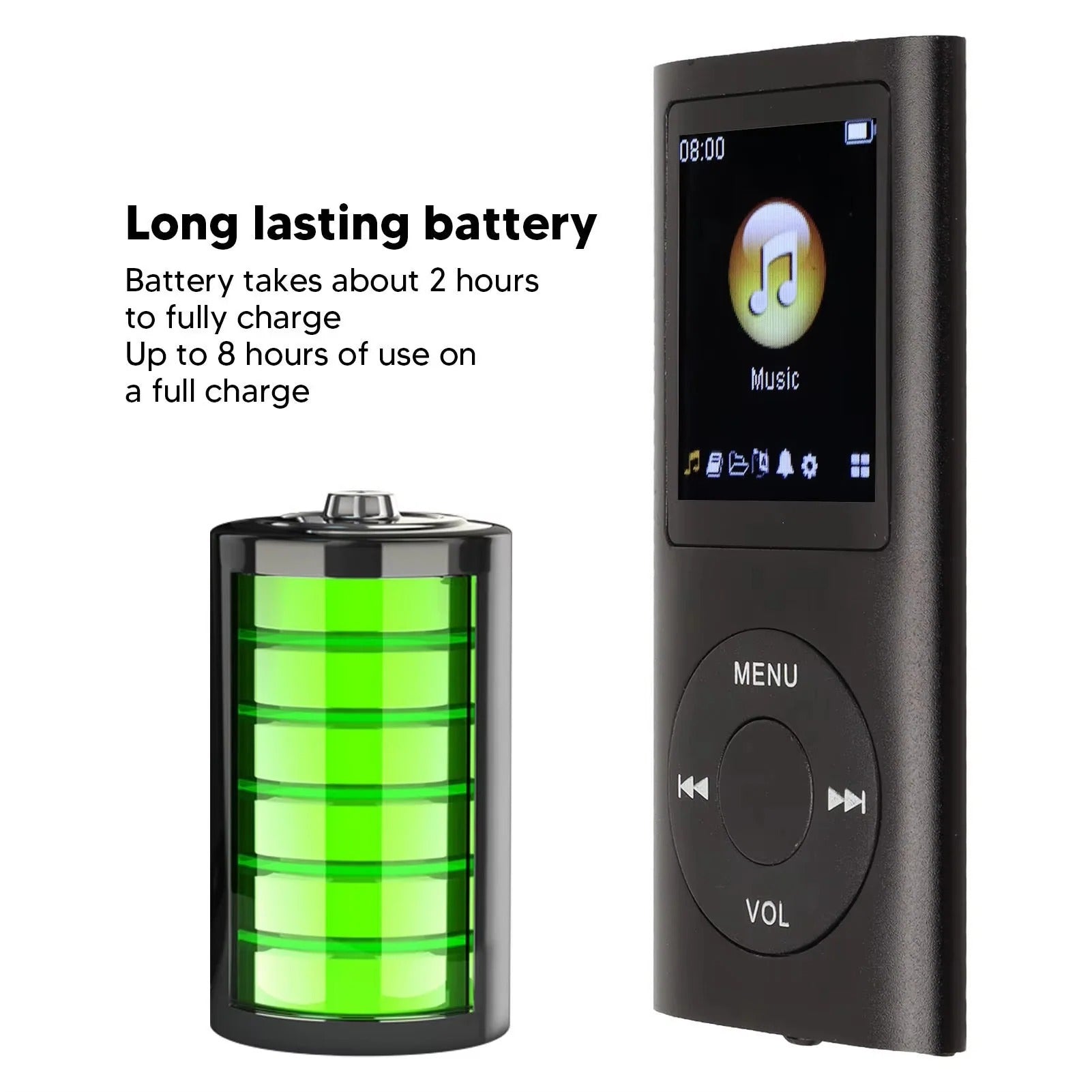 Sleek Music Companion MP3 Player with LCD Display & Video