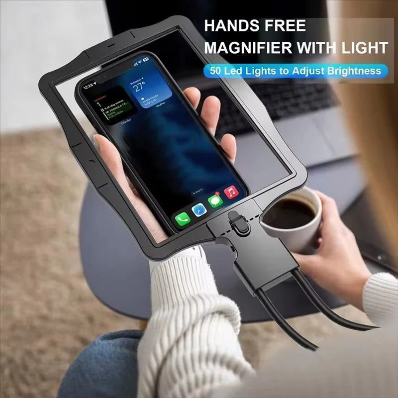 Hands-Free LED Magnifier with Adjustable Zoom for Precision Tasks