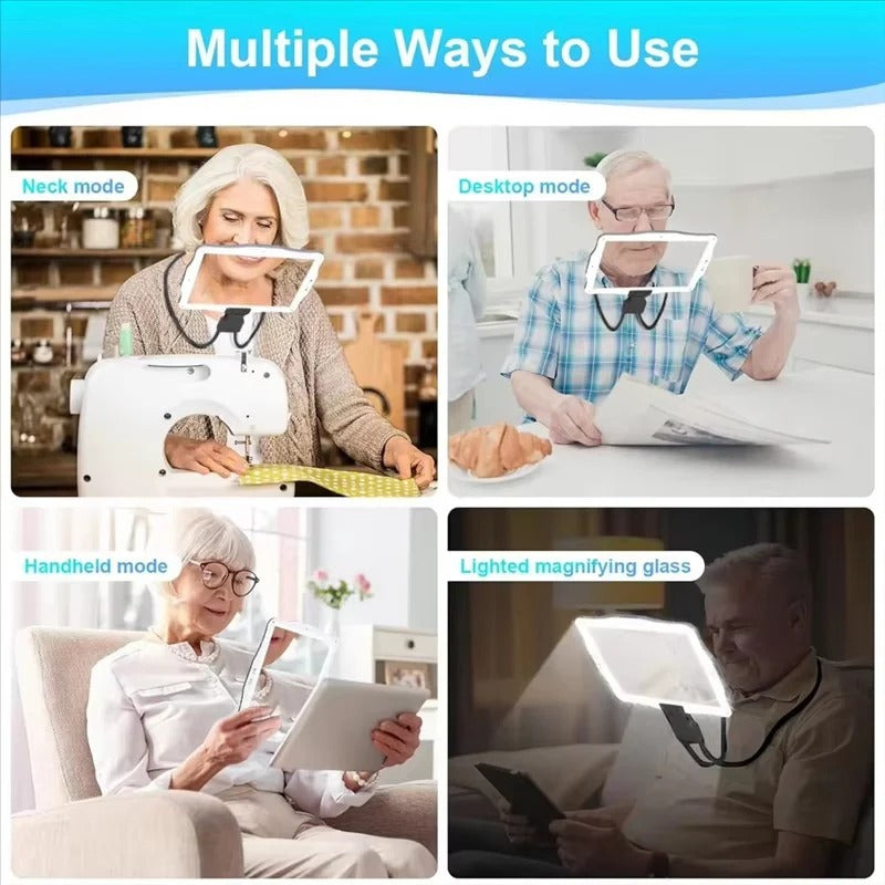 Hands-Free LED Magnifier with Adjustable Zoom for Precision Tasks