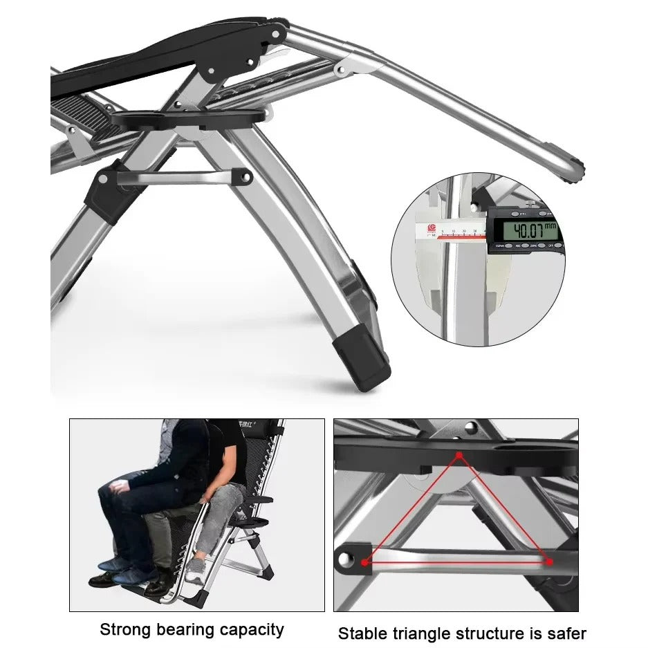 Versatile Folding Lounge Chair with Cup Holder for Outdoor Relaxation