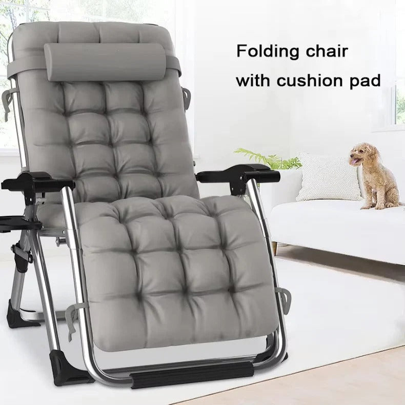 Versatile Folding Lounge Chair with Cup Holder for Outdoor Relaxation