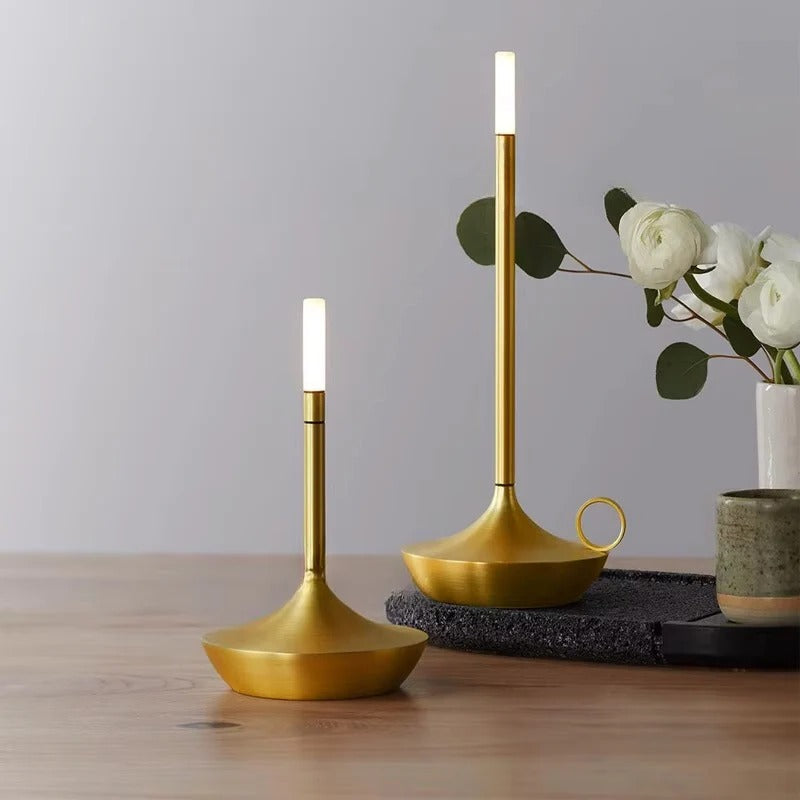 Portable LED Table Lamp with Rechargeable Candle Glow