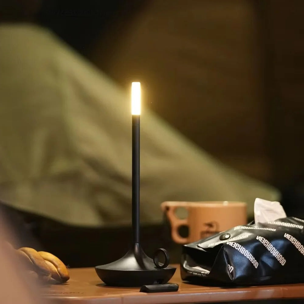 Portable LED Table Lamp with Rechargeable Candle Glow