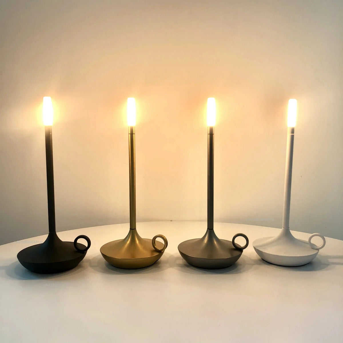 Portable LED Table Lamp with Rechargeable Candle Glow