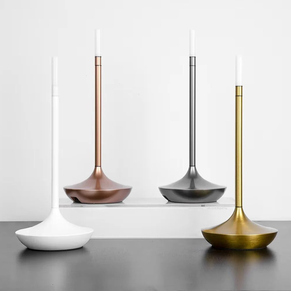 Portable LED Table Lamp with Rechargeable Candle Glow