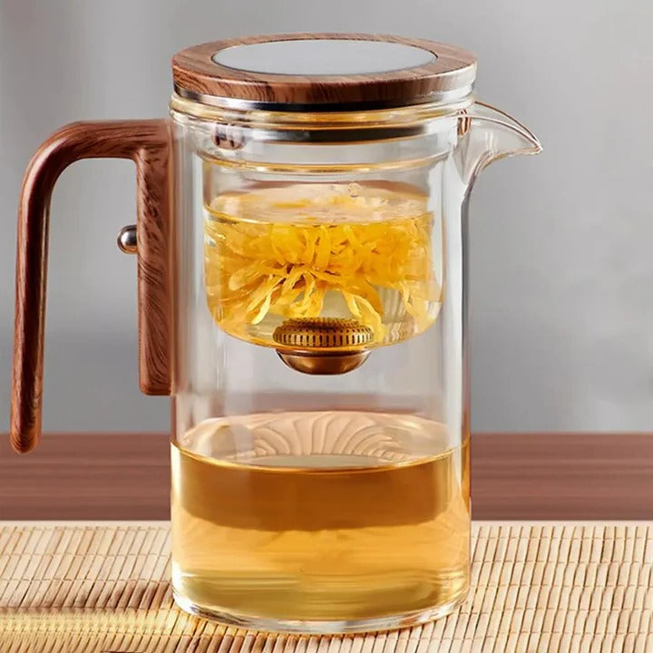 Elegant Glass Tea Brewer with Innovative Leaf Separation