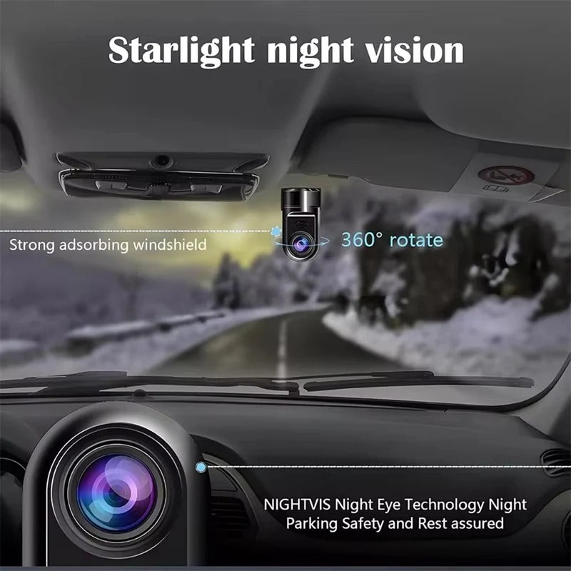 Compact 1080P Car Camera with Adjustable Lens and Night Vision