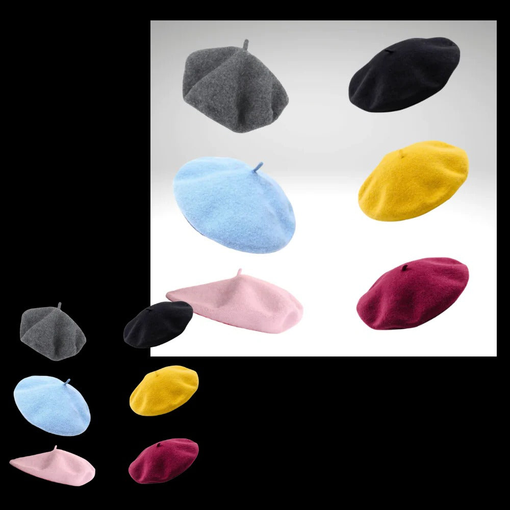 Chic Wool Beret for Women and Girls with Cozy Elastic Band