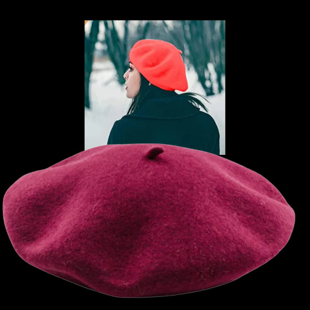 Chic Wool Beret for Women and Girls with Cozy Elastic Band