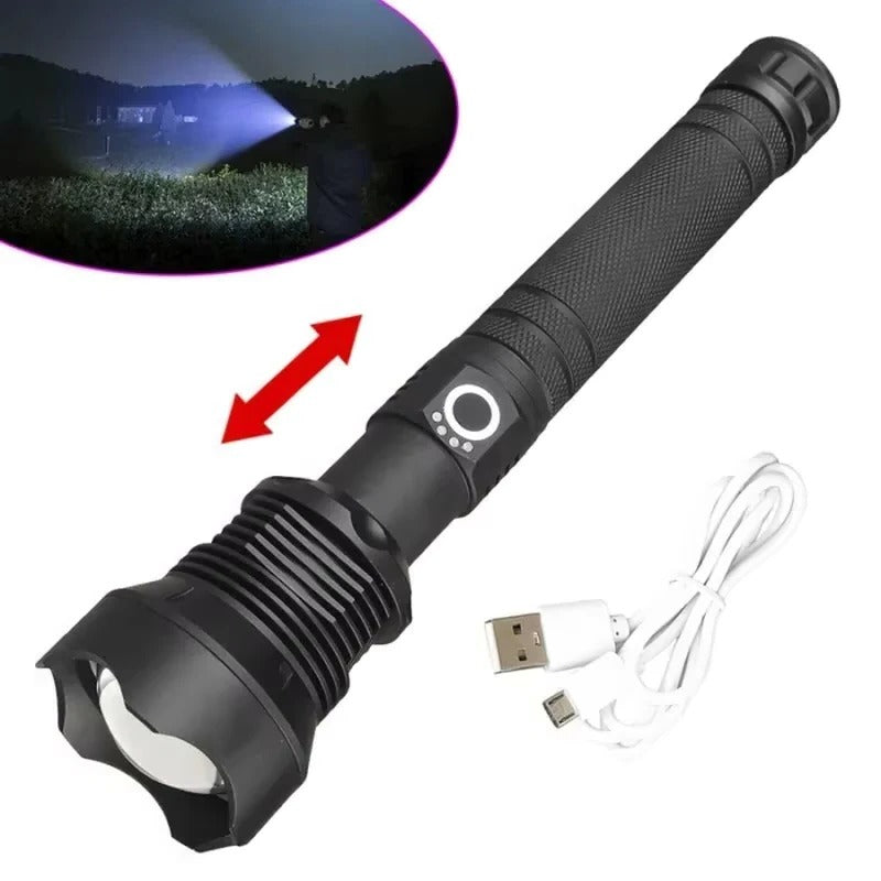 Versatile Rechargeable LED Torch with Adjustable Focus