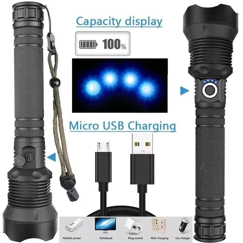 Versatile Rechargeable LED Torch with Adjustable Focus