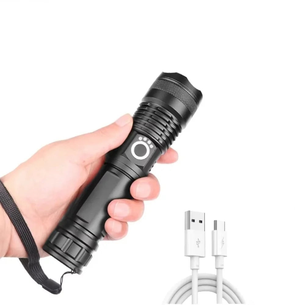 Versatile Rechargeable LED Torch with Adjustable Focus