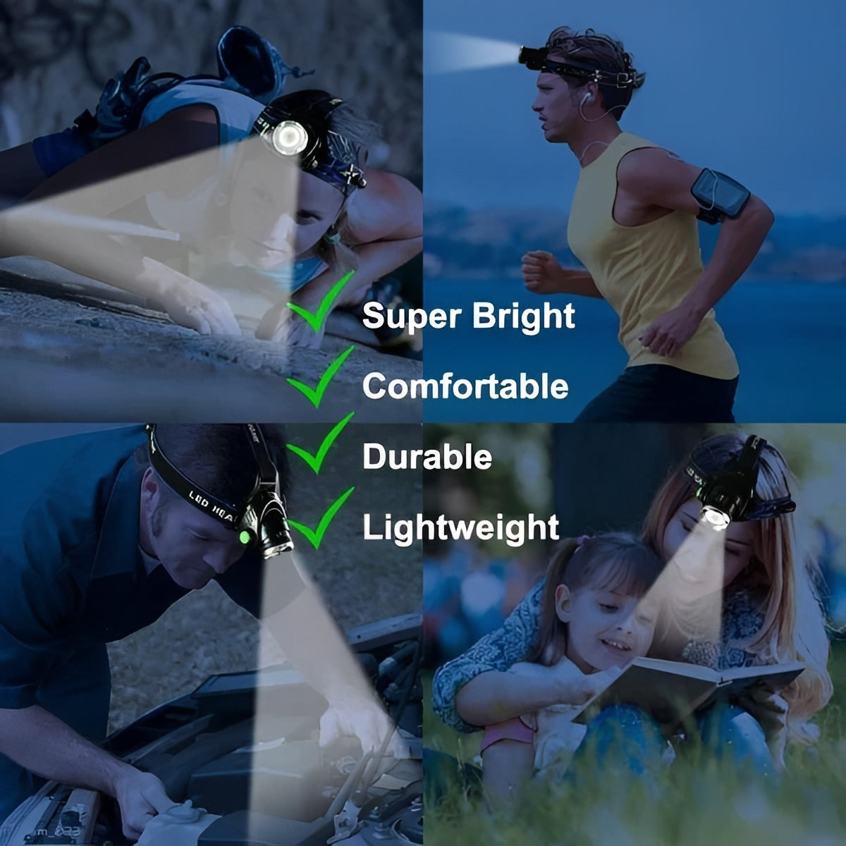 Versatile Rechargeable LED Headlamp with Adjustable Focus