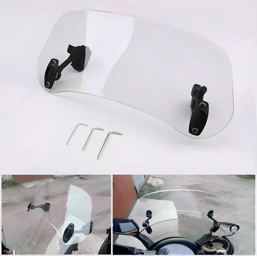 Versatile Motorcycle Wind Deflector with Easy Clamp Setup