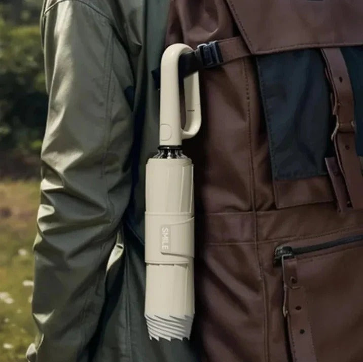 Compact Travel Umbrella with High-Visibility Trim and Comfort Grip