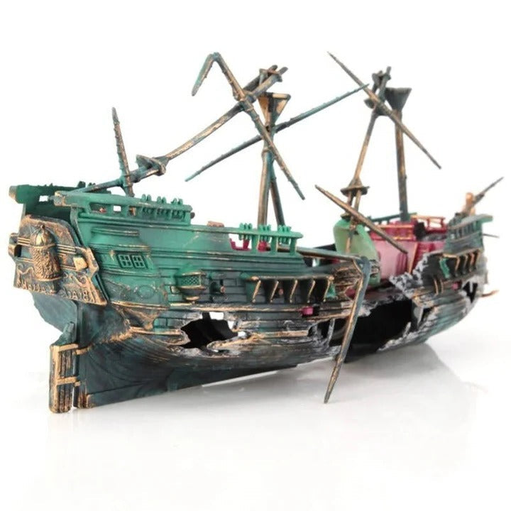 Sunken Ship Aquarium Decor for Freshwater and Saltwater Tanks