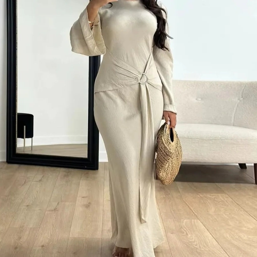 Elegant Long-Sleeve Dress for Modesty and Comfort