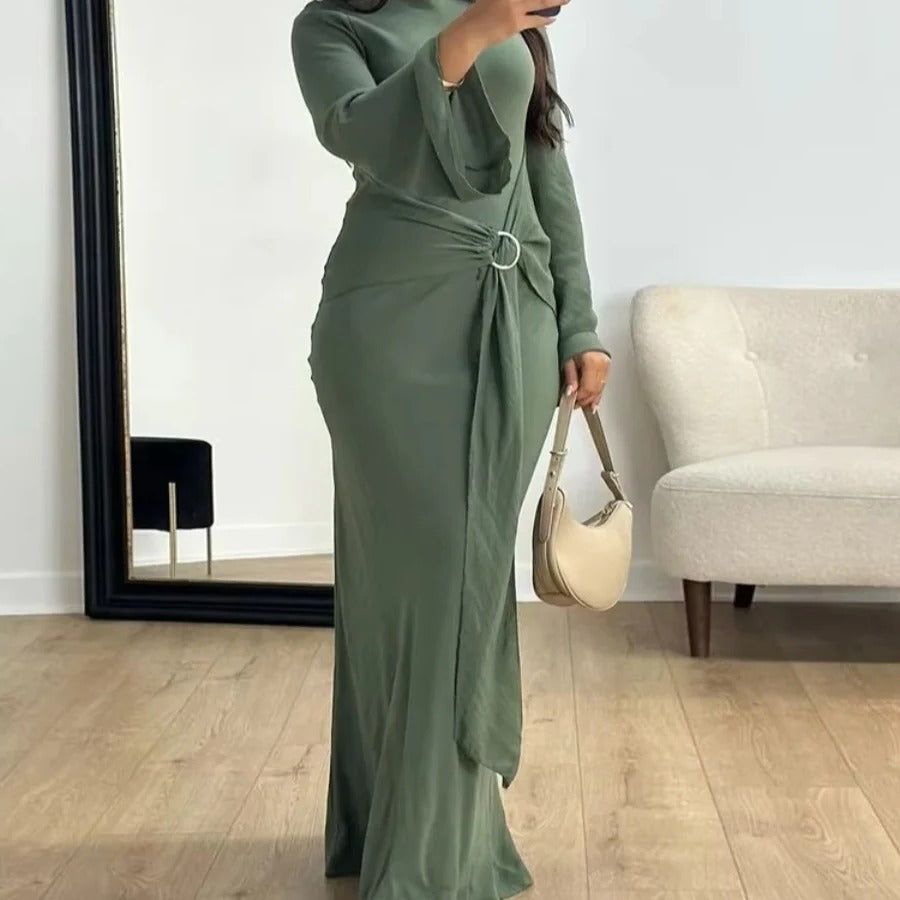 Elegant Long-Sleeve Dress for Modesty and Comfort