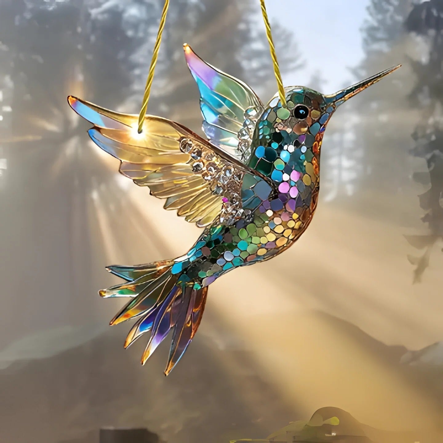 Vibrant Window Bird Prism: A Touch of Nature Indoors