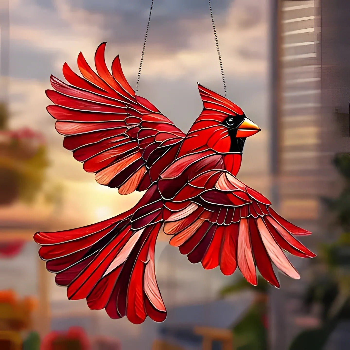 Vibrant Window Bird Prism: A Touch of Nature Indoors