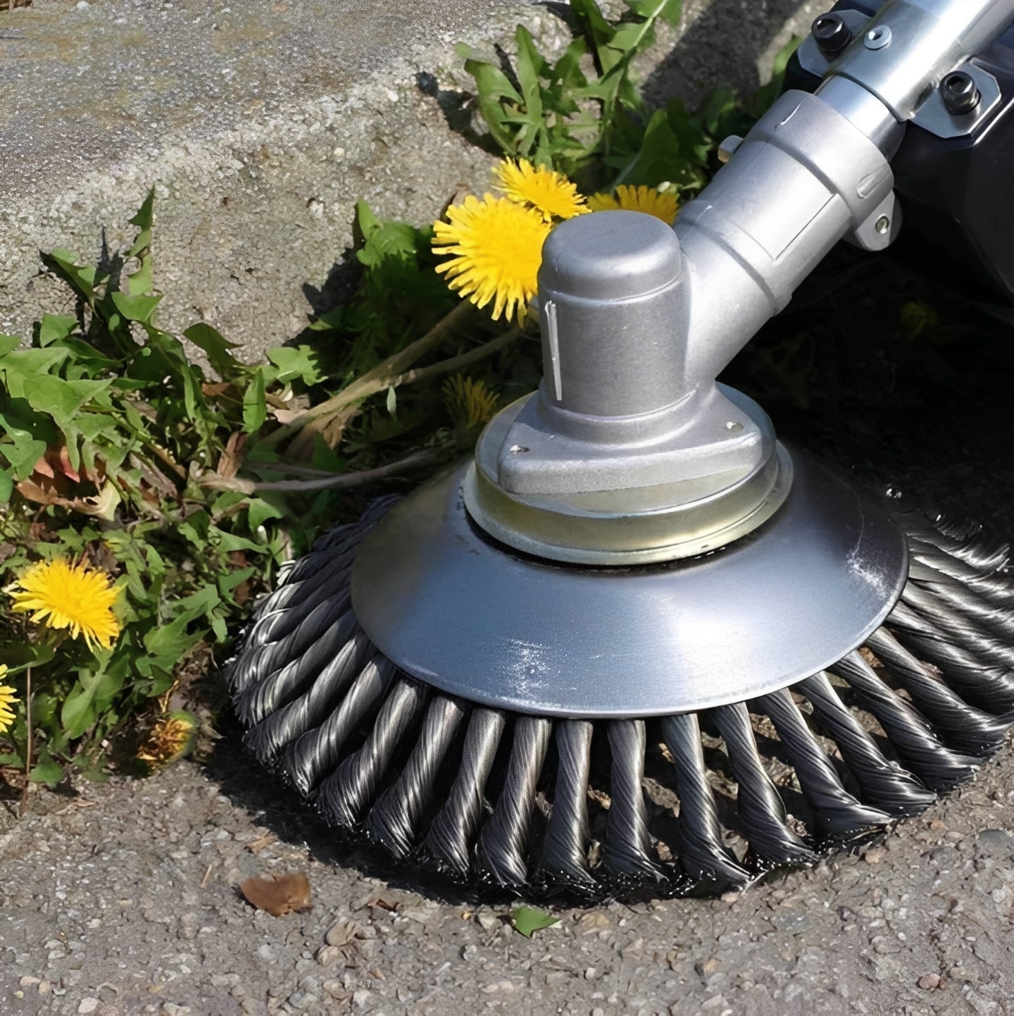 Heavy-Duty Lawn Trimmer Head with Steel Cutting Blades