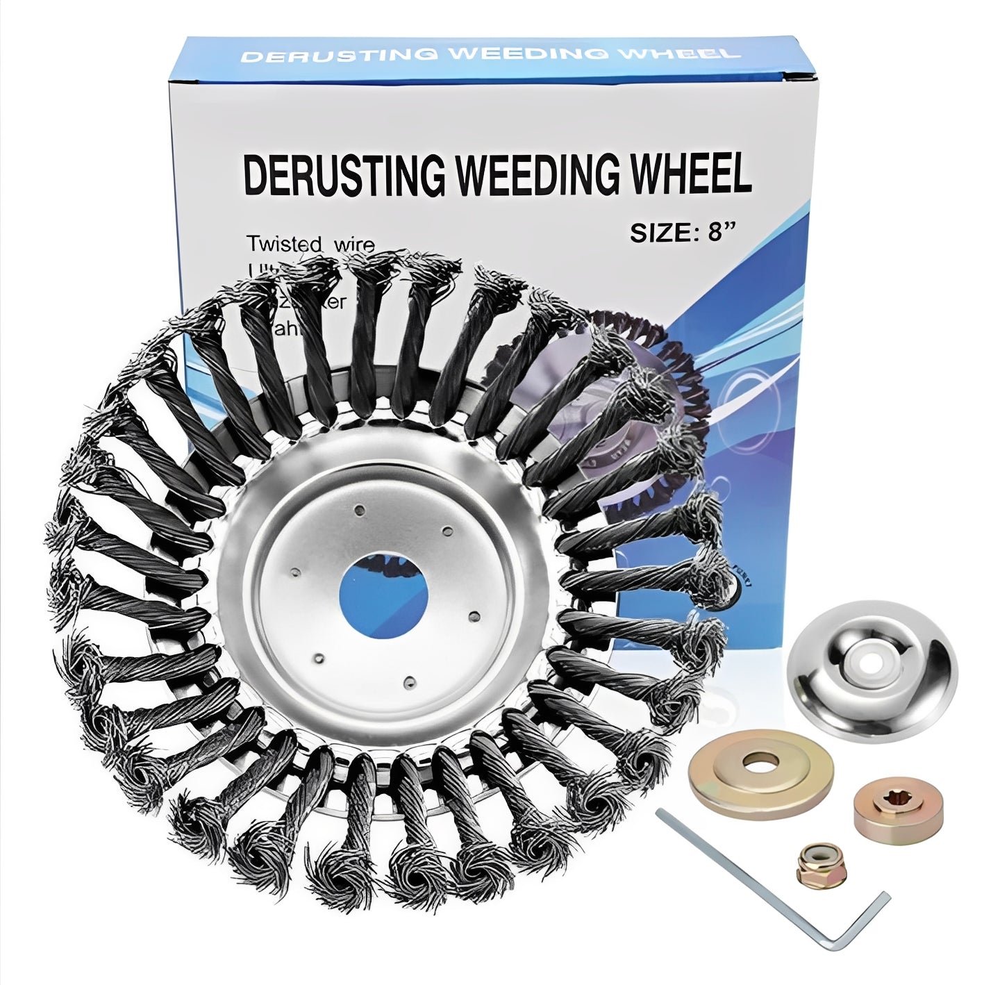 Heavy-Duty Lawn Trimmer Head with Steel Cutting Blades