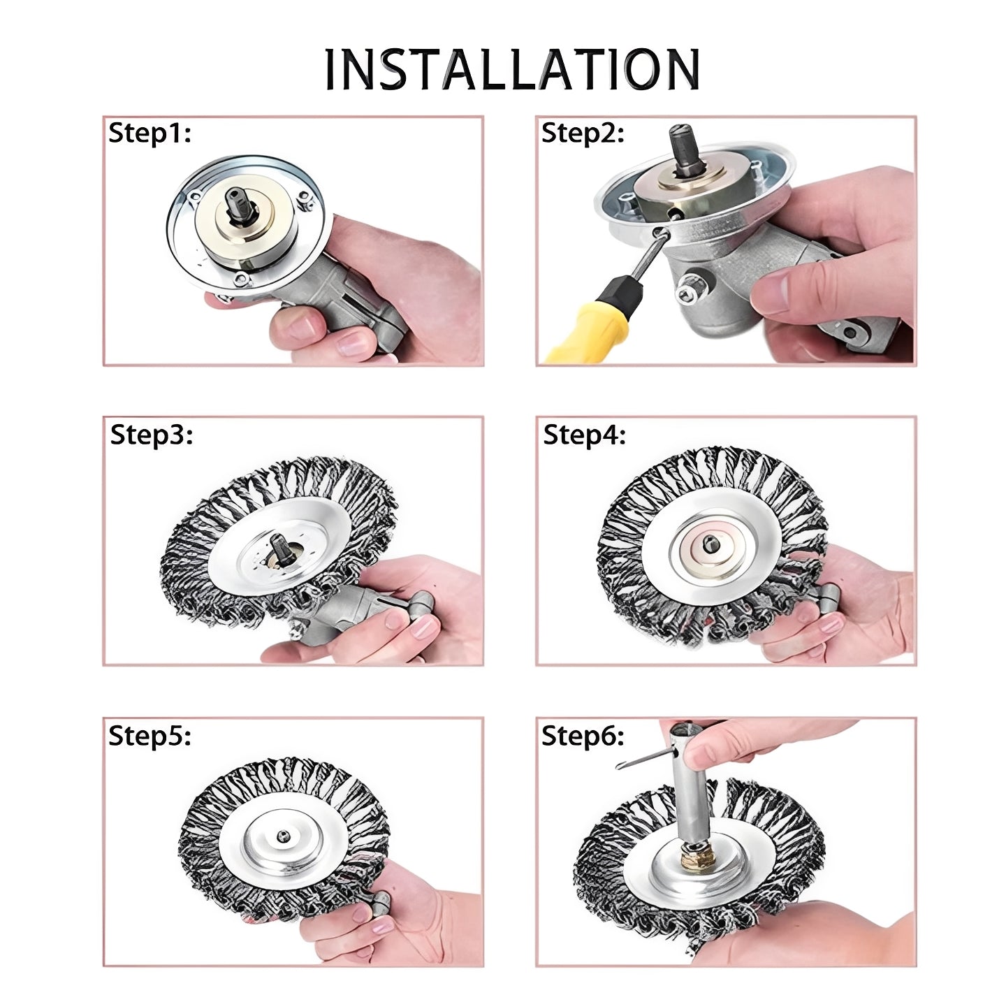 Heavy-Duty Lawn Trimmer Head with Steel Cutting Blades
