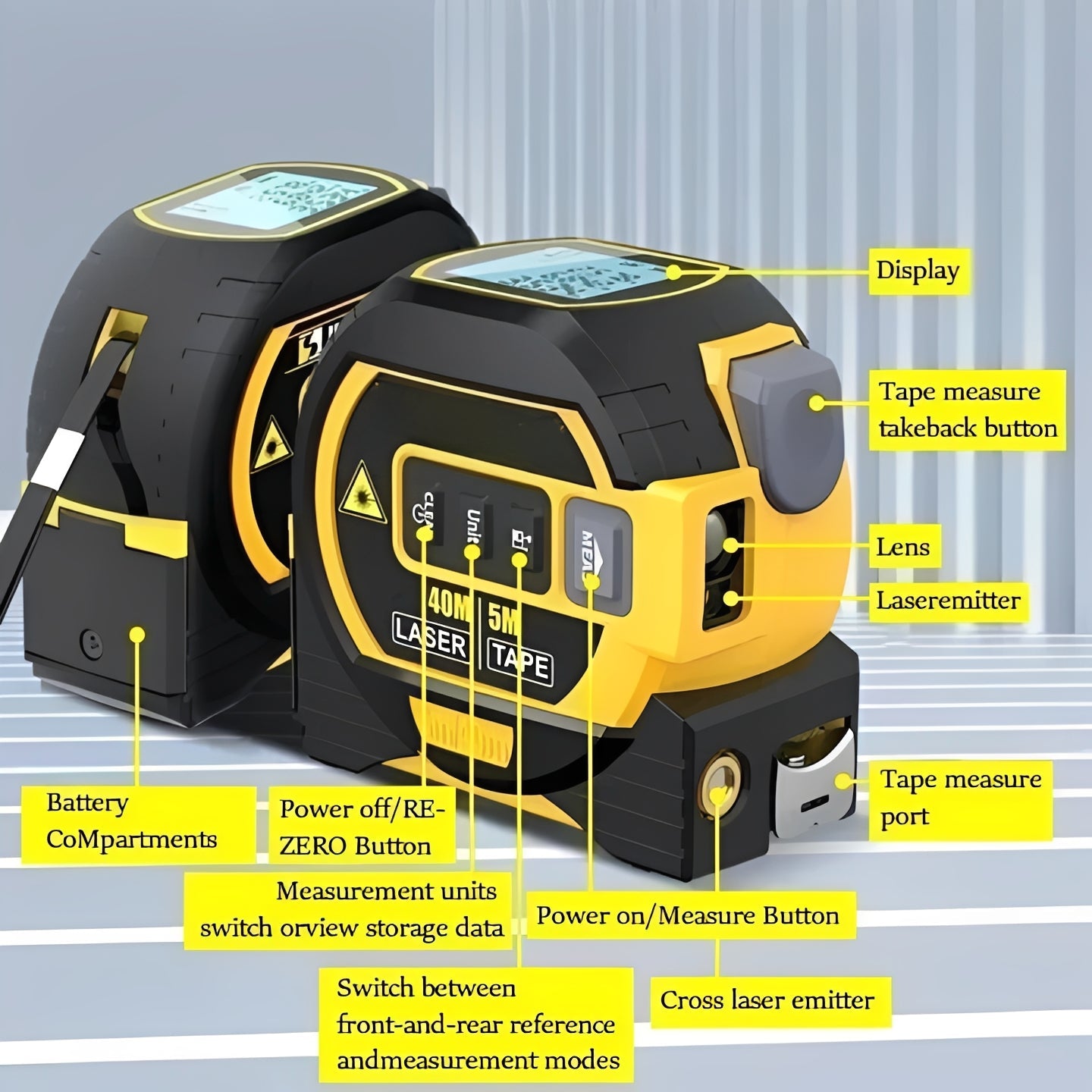 Precision Laser Measuring Tool with Smart Display