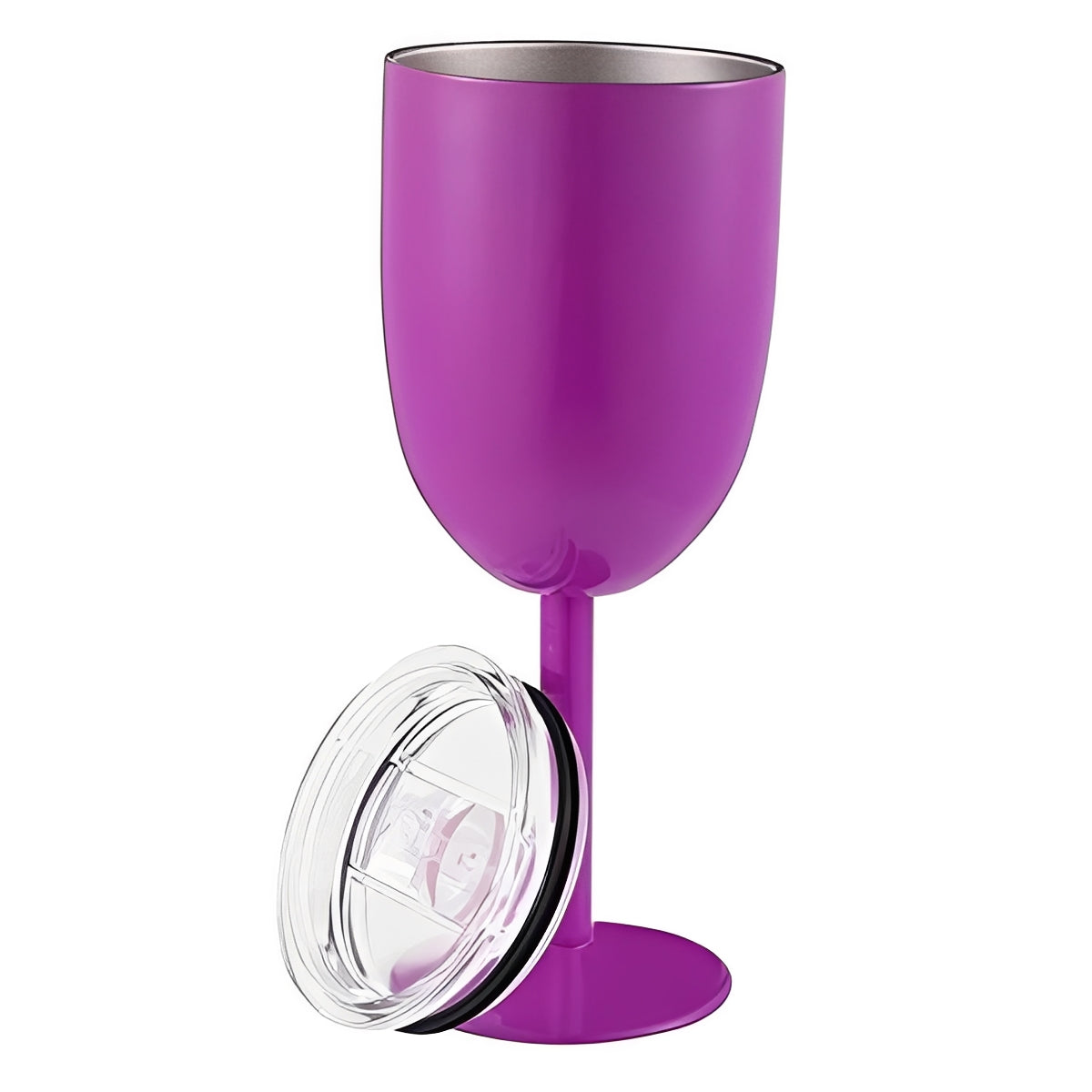 Insulated Stainless Steel Wine Cup with Secure Lid