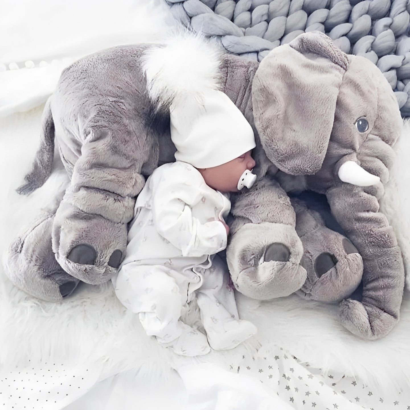 Cozy Elephant Cuddle Pillow for Infants with Supportive Design