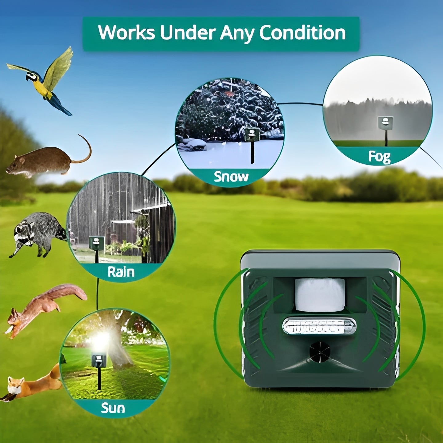 Smart Ultrasonic Animal Repeller for Outdoor Spaces