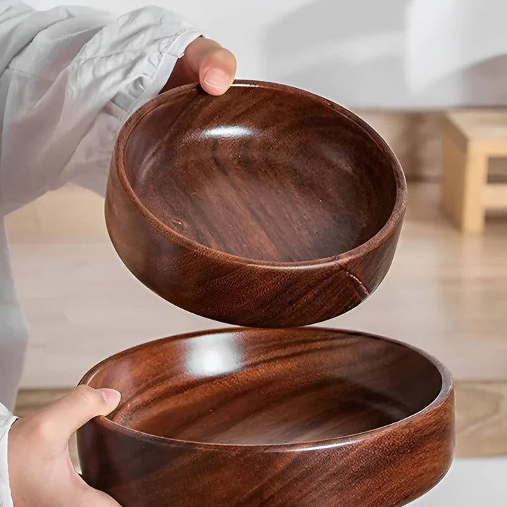 Elegant Walnut Serving Bowls - Set of 2 for Every Occasion