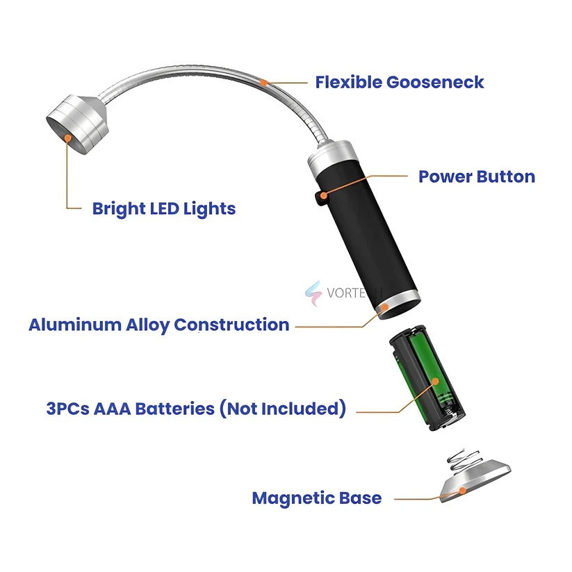 Magnetic Grill Light with Adjustable Beam for Night Cooking