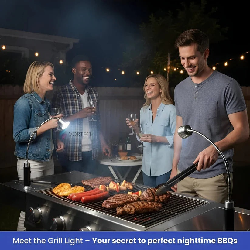 Magnetic Grill Light with Adjustable Beam for Night Cooking