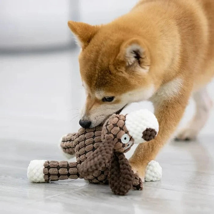 Tough Plush Chew Toy with Built-In Squeaker for Dogs